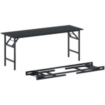 Konferenční stůl FAST READY s černou podnoží 1700 x 500 x 750 mm, grafit