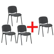 Konferenční židle VIVA 3+1 ZDARMA, šedá