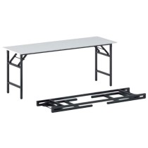 Konferenčný stôl FAST READY s čiernou podnožou 1700 x 500 x 750 mm, biela