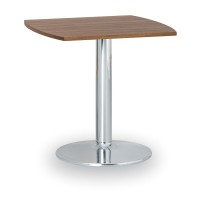 Konferenčný stolík ZEUS II, 660x660 mm, chrómovaná podnož, doska orech
