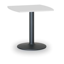 Konferenčný stolík ZEUS II, 660x660 mm, čierna podnož, doska biela