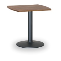 Konferenčný stolík ZEUS II, 660x660 mm, čierna podnož, doska orech