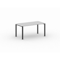 Konferenztisch, Besprechungstisch INFINITY 160x80 cm, weiß, schwarzes Fußgestell