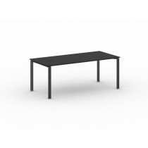 Konferenztisch, Besprechungstisch INFINITY 200x90 cm, Graphit, schwarzes Fußgestell