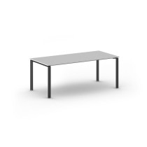 Konferenztisch, Besprechungstisch INFINITY 200x90 cm, grau, schwarzes Fußgestell