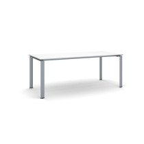 Konferenztisch, Besprechungstisch INFINITY 200x90 cm, weiß, graues Fußgestell