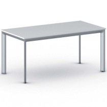 Konferenztisch, Besprechungstisch PRIMO INVITATION 1600 x 800 mm, graues Fußgestell, weiß