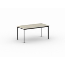 Konferenztisch, Besprechungstisch PRIMO INVITATION 1600 x 800 mm, schwarzes Fußgestell, Eiche natur