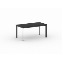 Konferenztisch, Besprechungstisch PRIMO INVITATION 1600 x 800 mm, schwarzes Fußgestell, Graphit