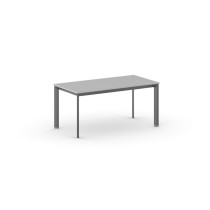 Konferenztisch, Besprechungstisch PRIMO INVITATION 1600 x 800 mm, schwarzes Fußgestell, grau