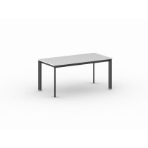 Konferenztisch, Besprechungstisch PRIMO INVITATION 1600 x 800 mm, schwarzes Fußgestell, weiß