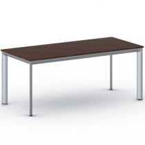 Konferenztisch, Besprechungstisch PRIMO INVITATION 1800 x 800 mm, graues Fußgestell, Nussbaum