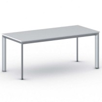 Konferenztisch, Besprechungstisch PRIMO INVITATION 1800 x 800 mm, graues Fußgestell, weiß