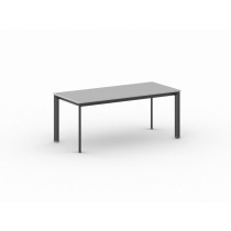 Konferenztisch, Besprechungstisch PRIMO INVITATION 1800 x 800 mm, schwarzes Fußgestell, grau