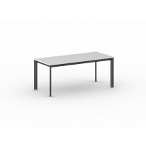 Konferenztisch, Besprechungstisch PRIMO INVITATION 1800 x 800 mm, schwarzes Fußgestell, weiß