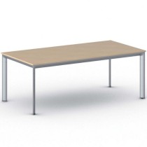 Konferenztisch, Besprechungstisch PRIMO INVITATION 2000 x 1000 mm, graues Fußgestell, Buche