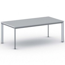 Konferenztisch, Besprechungstisch PRIMO INVITATION 2000 x 1000 mm, graues Fußgestell, grau