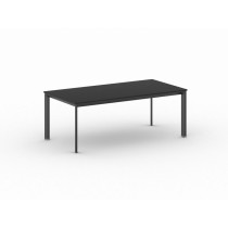 Konferenztisch, Besprechungstisch PRIMO INVITATION 2000 x 1000 mm, schwarzes Fußgestell, Graphit