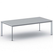 Konferenztisch, Besprechungstisch PRIMO INVITATION 2400 x 1200 mm, graues Fußgestell, grau