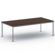 Konferenztisch, Besprechungstisch PRIMO INVITATION 2400 x 1200 mm, graues Fußgestell, Nussbaum