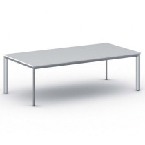 Konferenztisch, Besprechungstisch PRIMO INVITATION 2400 x 1200 mm, graues Fußgestell, weiß