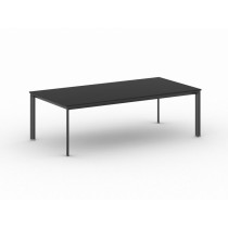 Konferenztisch, Besprechungstisch PRIMO INVITATION 2400 x 1200 mm, schwarzes Fußgestell, Graphit