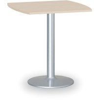 Konferenztisch rund, Bistrotisch FILIP II, 66x66 cm, graue Fußgestell, Platte Birke