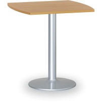 Konferenztisch rund, Bistrotisch FILIP II, 66x66 cm, graue Fußgestell, Platte Buche