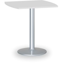 Konferenztisch rund, Bistrotisch FILIP II, 66x66 cm, graue Fußgestell, Platte weiße
