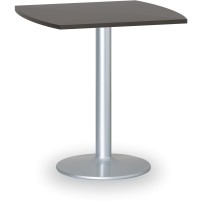 Konferenztisch rund, Bistrotisch FILIP II, 66x66 cm, graue Fußgestell, Platte wenge