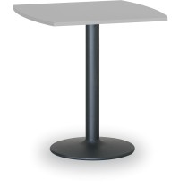 Konferenztisch rund, Bistrotisch FILIP II, 66x66 cm, schwarze Fußgestell, Platte graue