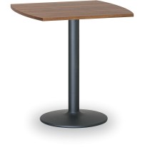 Konferenztisch rund, Bistrotisch FILIP II, 66x66 cm, schwarze Fußgestell, Platte Nussbaum