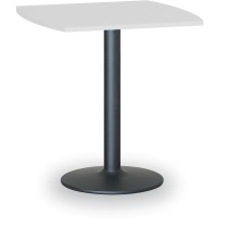 Konferenztisch rund, Bistrotisch FILIP II, 66x66 cm, schwarze Fußgestell, Platte weiße