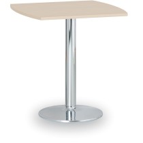 Konferenztisch rund, Bistrotisch FILIP II, 66x66 cm, verchromtes Fußgestell, Platte Birke