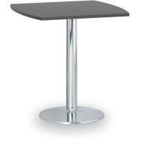 Konferenztisch rund, Bistrotisch FILIP II, 66x66 cm, verchromtes Fußgestell, Platte Graphit