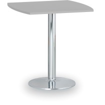 Konferenztisch rund, Bistrotisch FILIP II, 66x66 cm, verchromtes Fußgestell, Platte graue