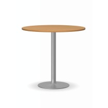 Konferenztisch rund, Bistrotisch FILIP II, Durchmesser 80 cm, graue Fußgestell, Platte Buche