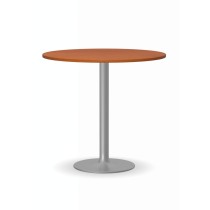Konferenztisch rund, Bistrotisch FILIP II, Durchmesser 80 cm, graue Fußgestell, Platte Kirschbaum