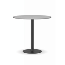 Konferenztisch rund, Bistrotisch FILIP II, Durchmesser 80 cm, schwarze Fußgestell, Platte graue