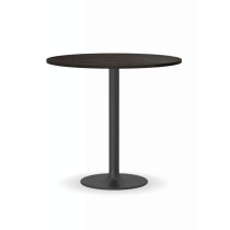 Konferenztisch rund, Bistrotisch FILIP II, Durchmesser 80 cm, schwarze Fußgestell, Platte wenge
