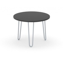 Konferenztisch rund SPIDER, Durchmesser 60 cm, graues Fußgestell, Platte Graphit