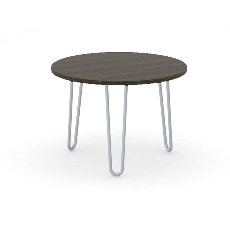 Konferenztisch rund SPIDER, Durchmesser 60 cm, graues Fußgestell, Platte Wenge