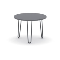 Konferenztisch rund SPIDER, Durchmesser 60 cm, schwarzes Fußgestell, Platte Graphit