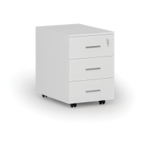 Kontener biurowy mobilny SOLID, 3 szuflady, 430 x 546 x 619 mm, biały
