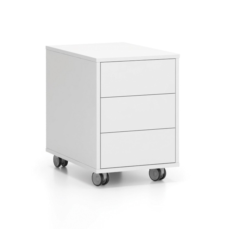 Kontener na kółkach, 3 szuflady White LAYERS