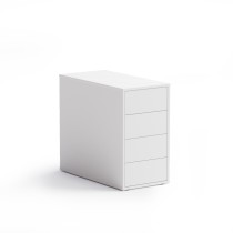 Kontenerek biurowy dostawny BLOCK White, 4 szuflady, biały