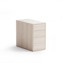 Kontenerek biurowy dostawny BLOCK Wood, 4 szuflady, dąb naturalny