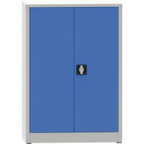 KOVONA JUMBO Werkstattregalschrank, 2 Einlegeböden, verschweißt, 800 x 600 x 1150 mm, grau/blau