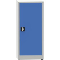 KOVONA Werkstattregalschrank, 2 Einlegeböden, verschweißt, 508 x 400 x 1150 mm, grau/blau
