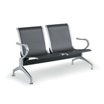 Kovové lavice do čakární STRONG, 2-sedadlo, čierna